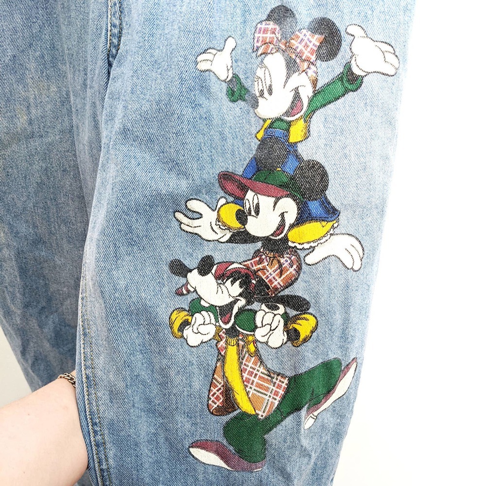 Vintage Disney Juniors Size 13 Mickey Minnie Goofy High Waist Jeans Jerry Leigh - Picture 3 of 12